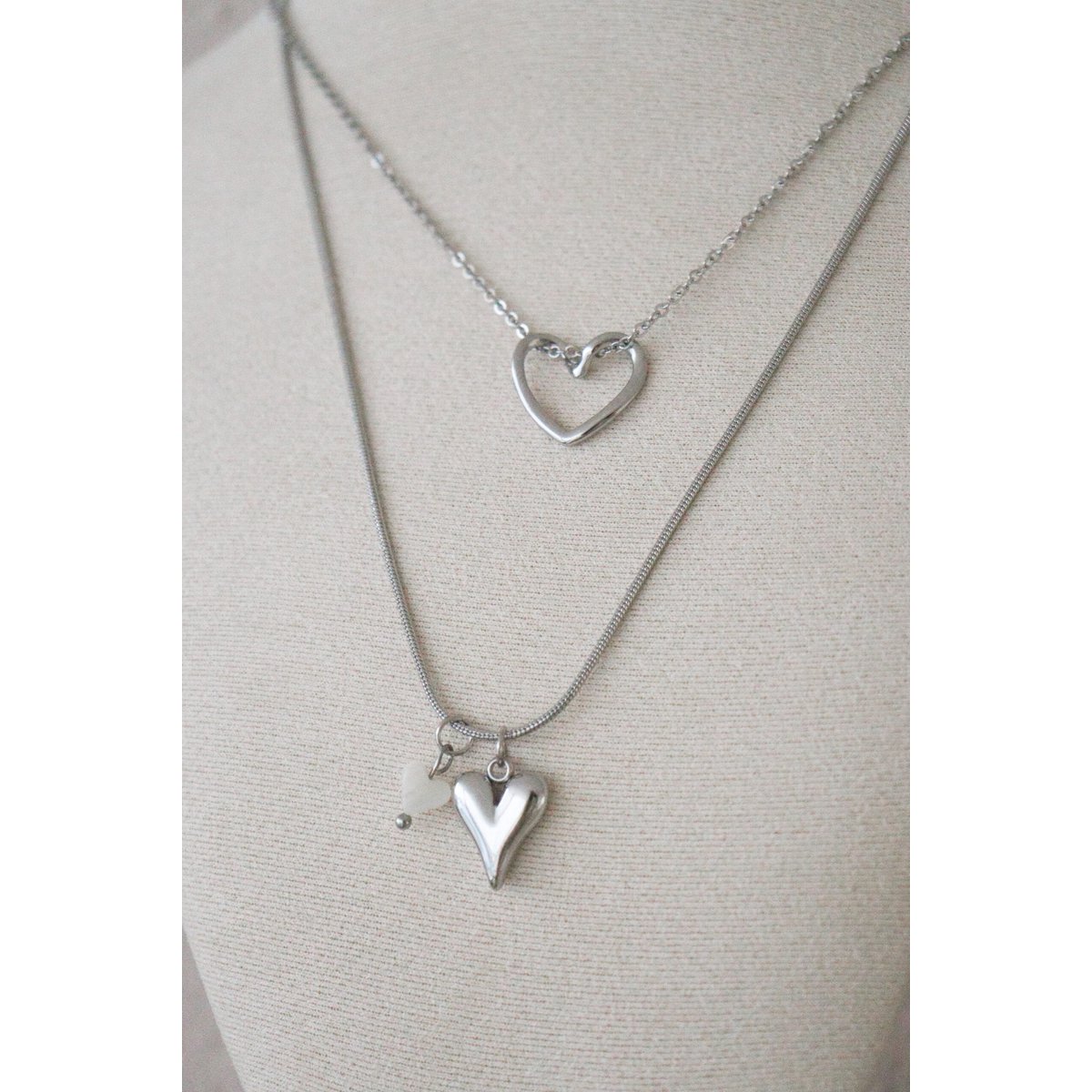Herzen Collier - Silber