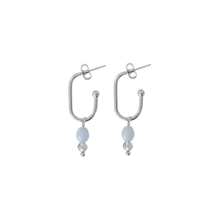 Ohrringe Aquamarin und Labradorit – Silber