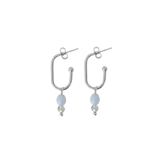 Ohrringe Aquamarin und Labradorit – Silber