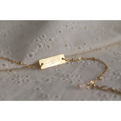 Armband Mutter und Kind & Rosenquarz – Gold
