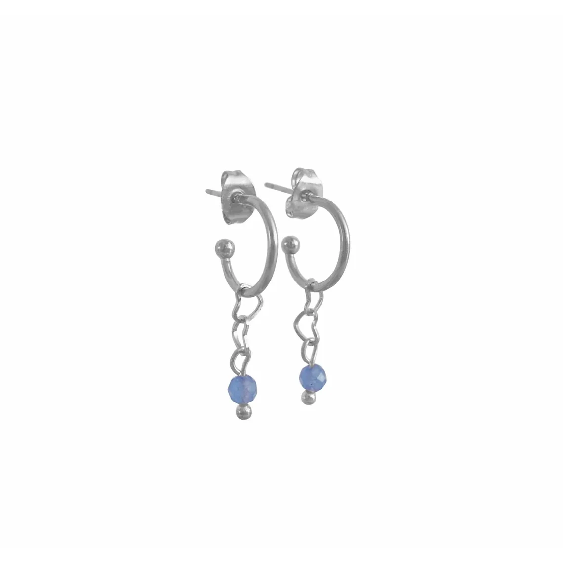 Ohrringe Herzen & Blauer Aventurin – Silber