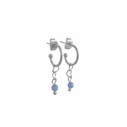 Ohrringe Herzen & Blauer Aventurin – Silber