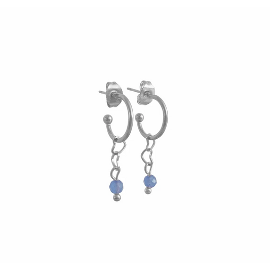 Ohrringe Herzen & Blauer Aventurin – Silber