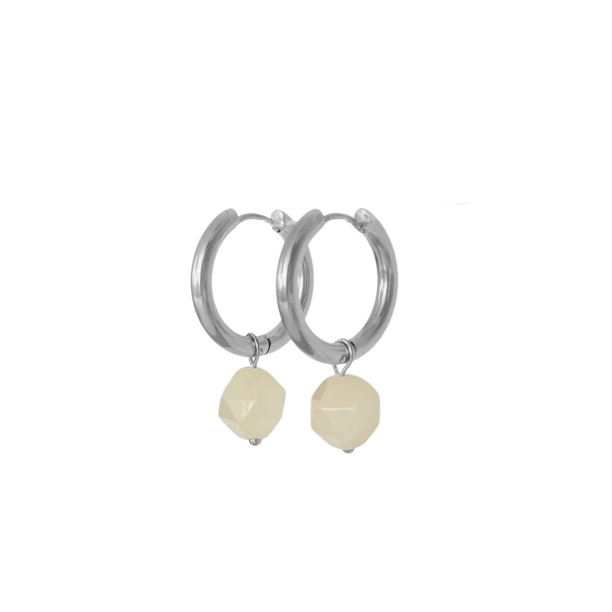 Statement-Ohrringe mit Rosenquarz – Silber