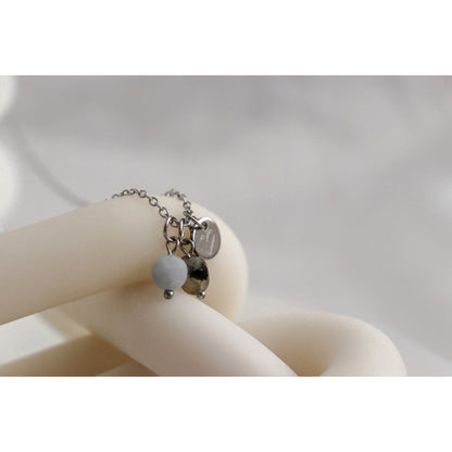 Halskette mit Aquamarin, Labradorit und Herz – Silber