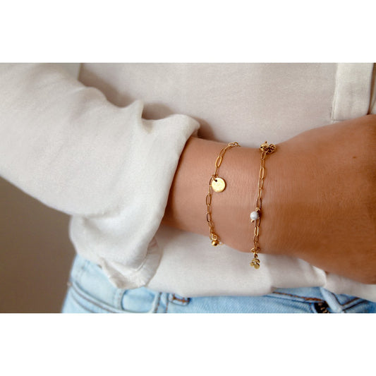Armband Ohm Charm & Jade – Gold