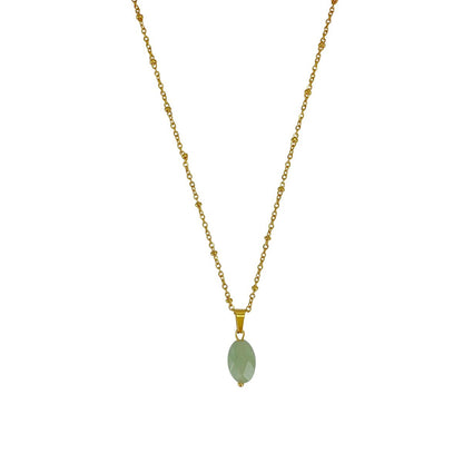 Halskette Aventurin Facettiert - Gold