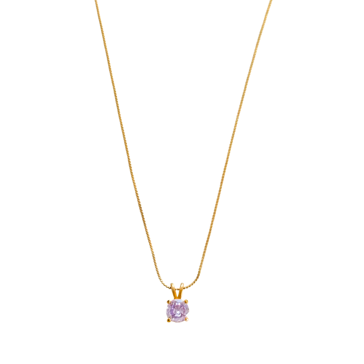 Lila Zirkonia Serpentinenkette - Gold