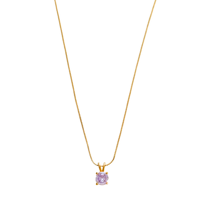 Lila Zirkonia Serpentinenkette - Gold
