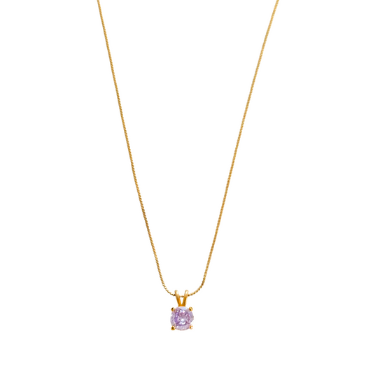 Lila Zirkonia Serpentinenkette - Gold