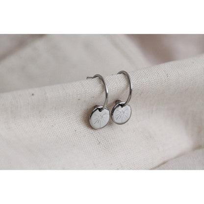 Ohrringe mit Halbmond-Gravur – Silber