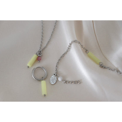 Zitronen-Jade-Ohrringe – Silber