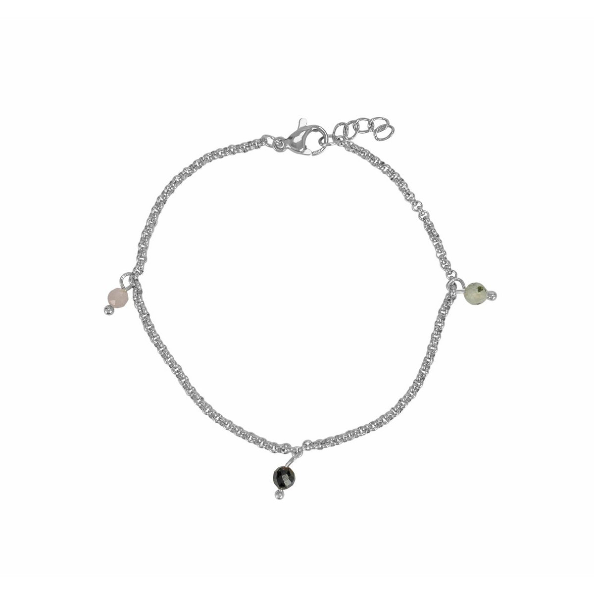 Armband Kunzit, Turmalin & Prehnit - Silber