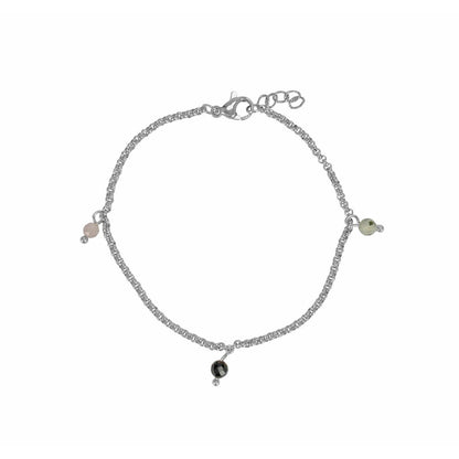 Armband Kunzit, Turmalin & Prehnit - Silber