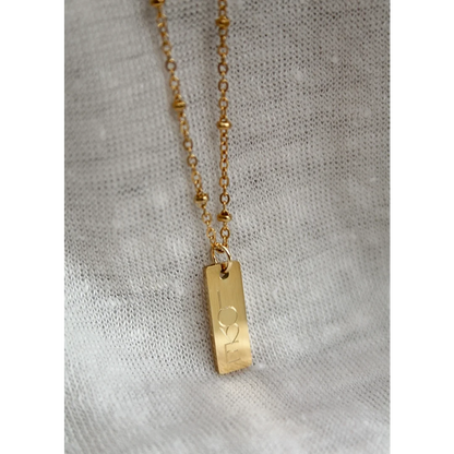 Halskette LOVE Gravurplatte - Gold