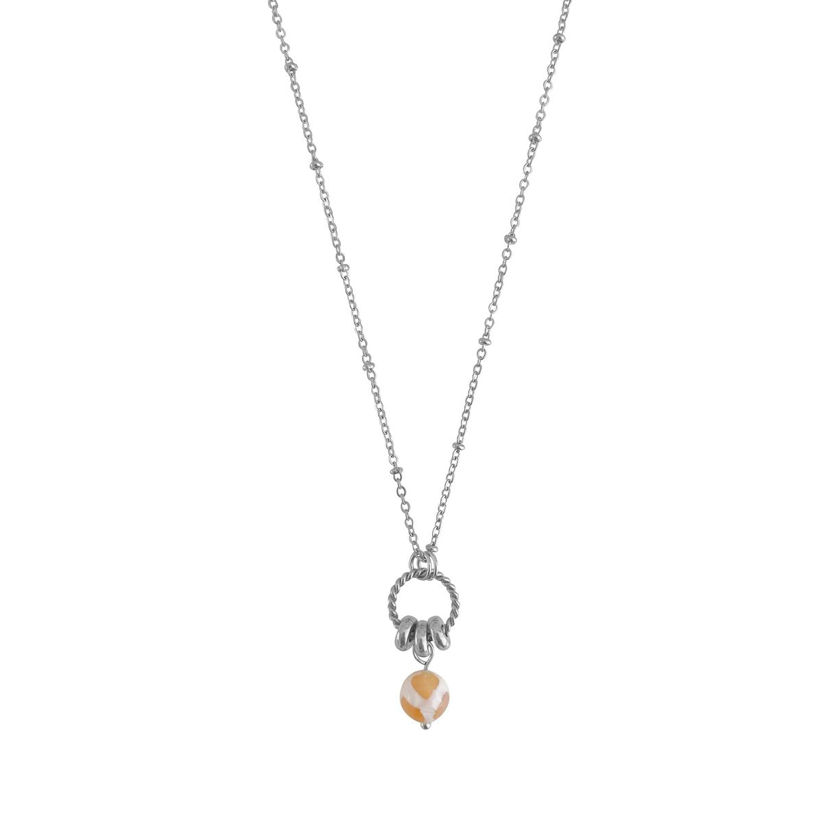 Dzi-Achat-Halskette – Silber