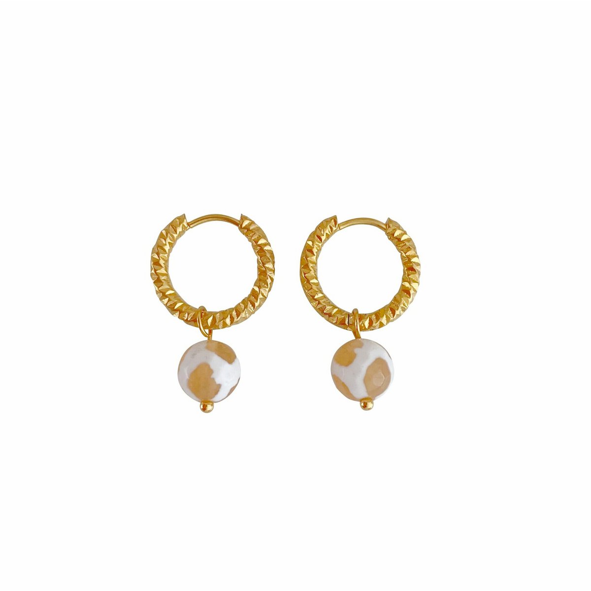 Dzi-Achat-Ohrringe – Gold