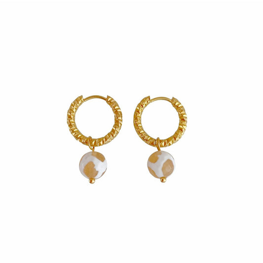 Dzi-Achat-Ohrringe – Gold