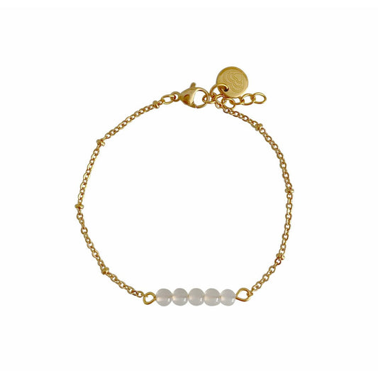 Milchachat-Armband – Gold