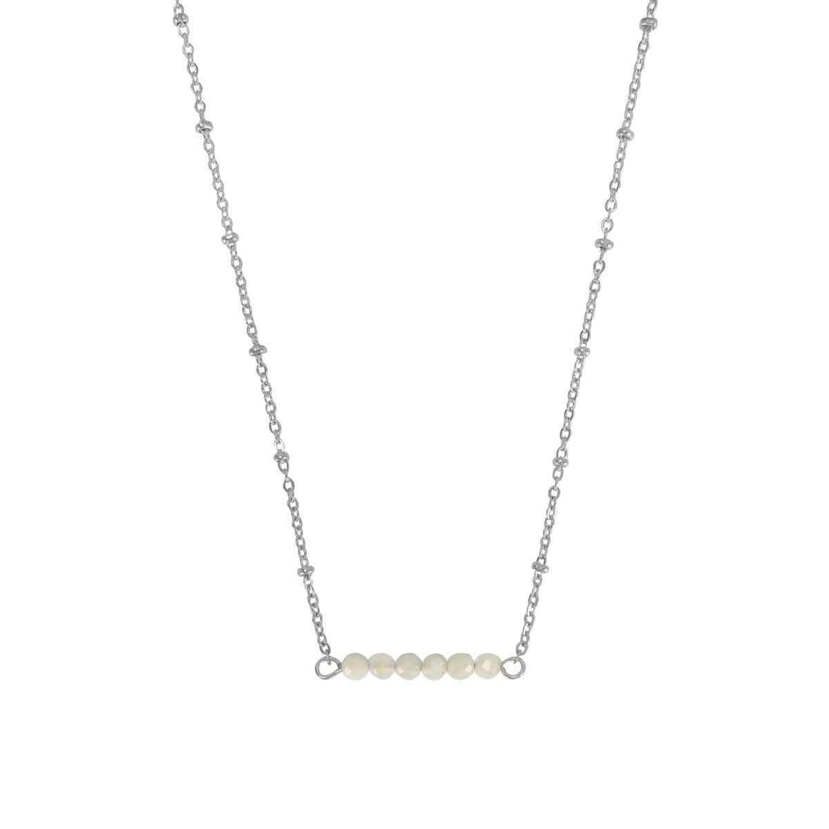 Halskette Mondsteine Facettiert - Silber