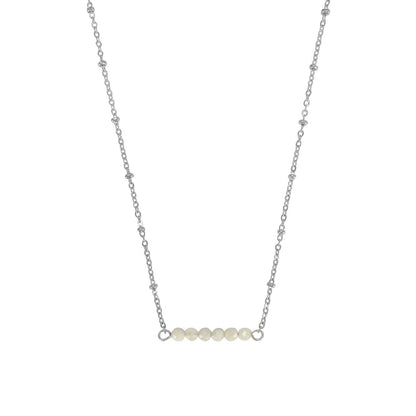 Halskette Mondsteine Facettiert - Silber