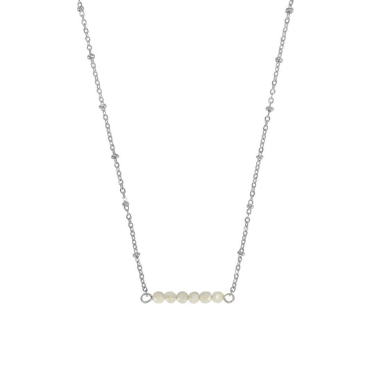 Halskette Mondsteine Facettiert - Silber