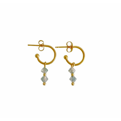 Moosachat Ohrringe – Gold