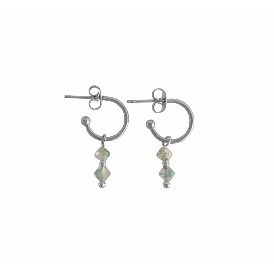 Moosachat Ohrringe – Silber
