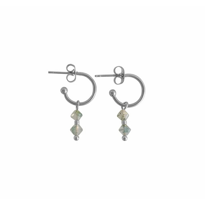 Moosachat Ohrringe – Silber