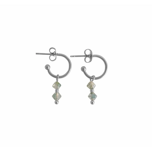 Moosachat Ohrringe – Silber