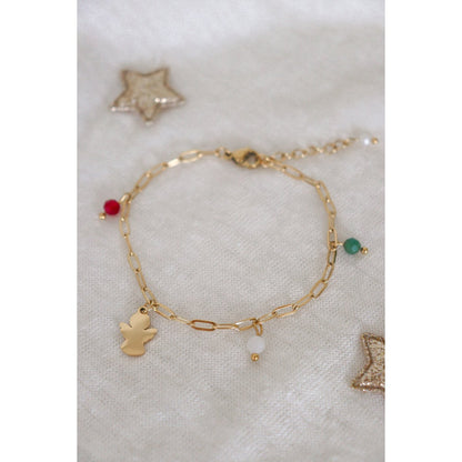 Weihnachts-Charm-Armband Engel – Gold