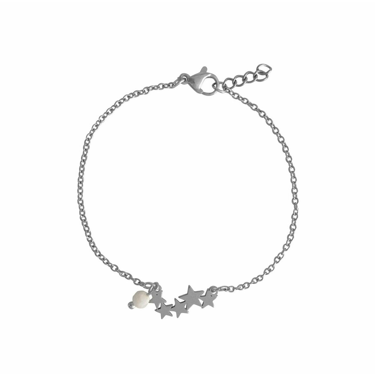 Armband Sterne & Mondstein – Silber