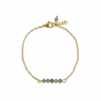 Moosachat-Armband – Gold