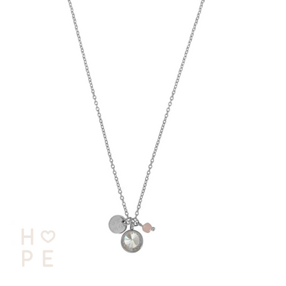 Hope & Rosenquarz Halskette – Silber