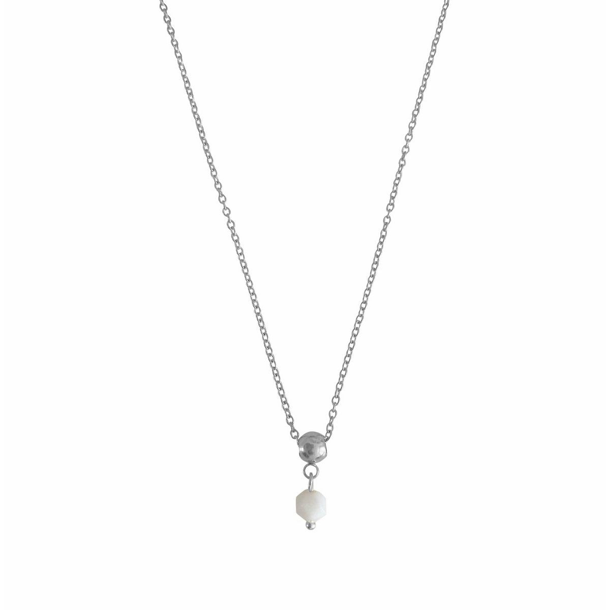 Halskette Weißer Onyx - Silber
