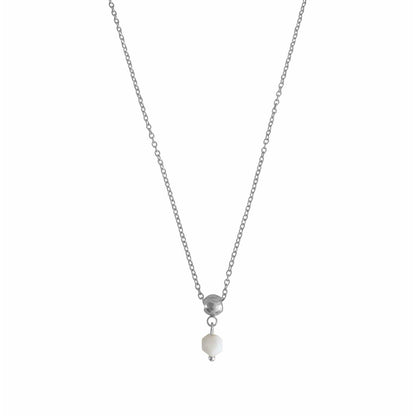 Halskette Weißer Onyx - Silber