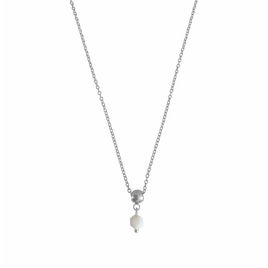 Halskette Weißer Onyx - Silber