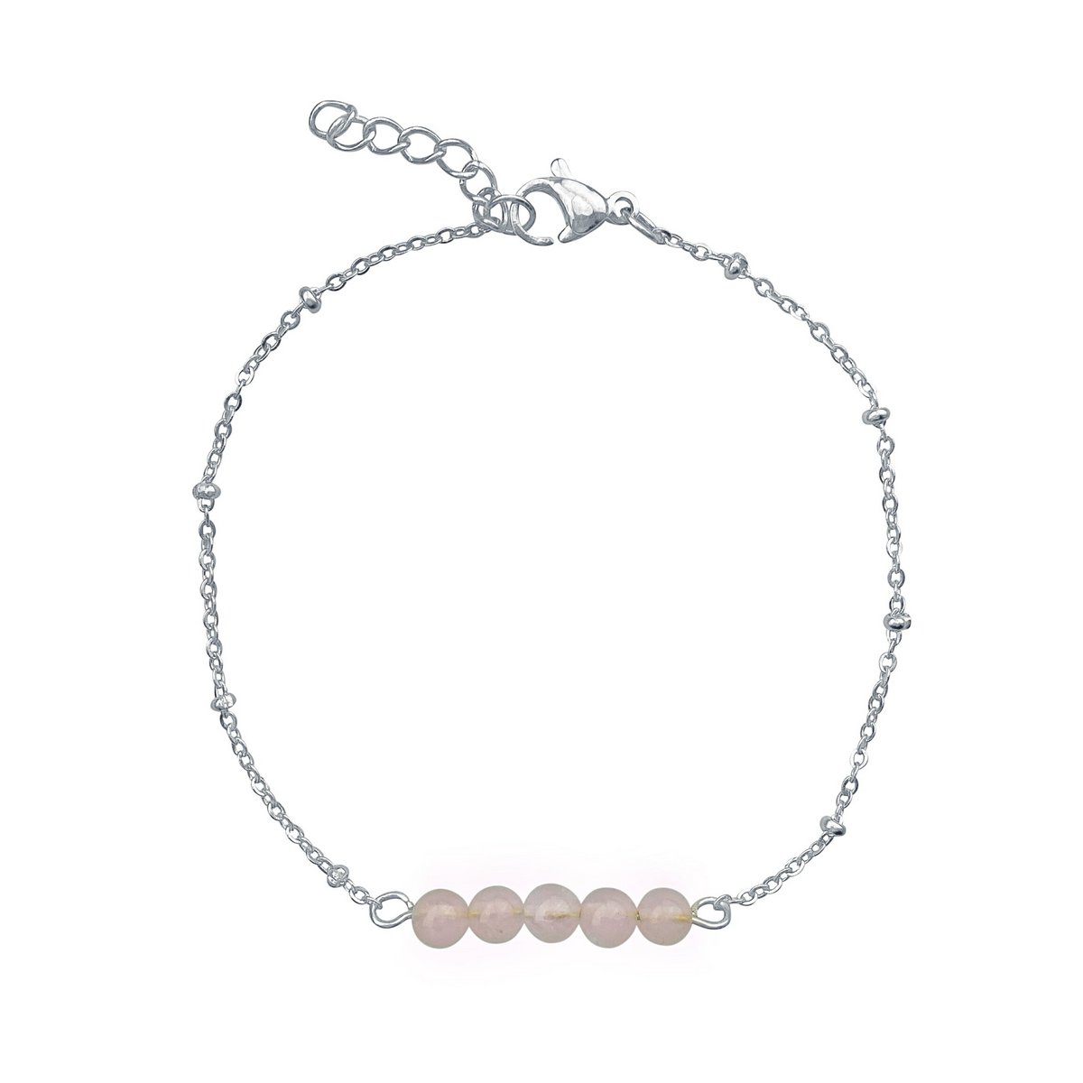 Armband Rosenquarz – Silber