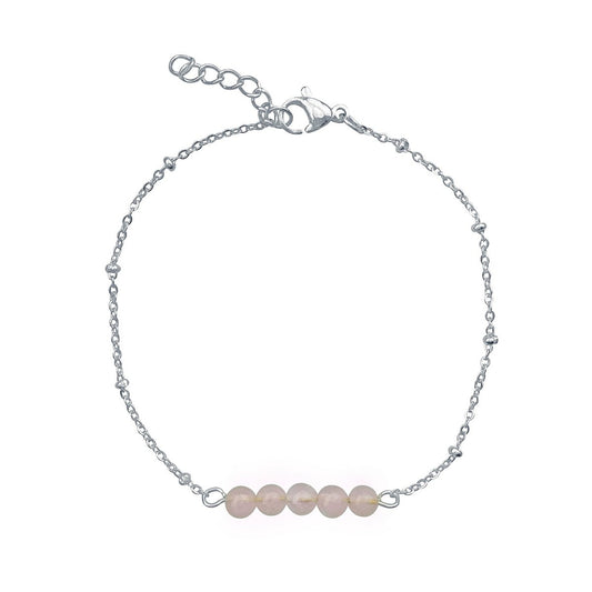 Armband Rosenquarz – Silber