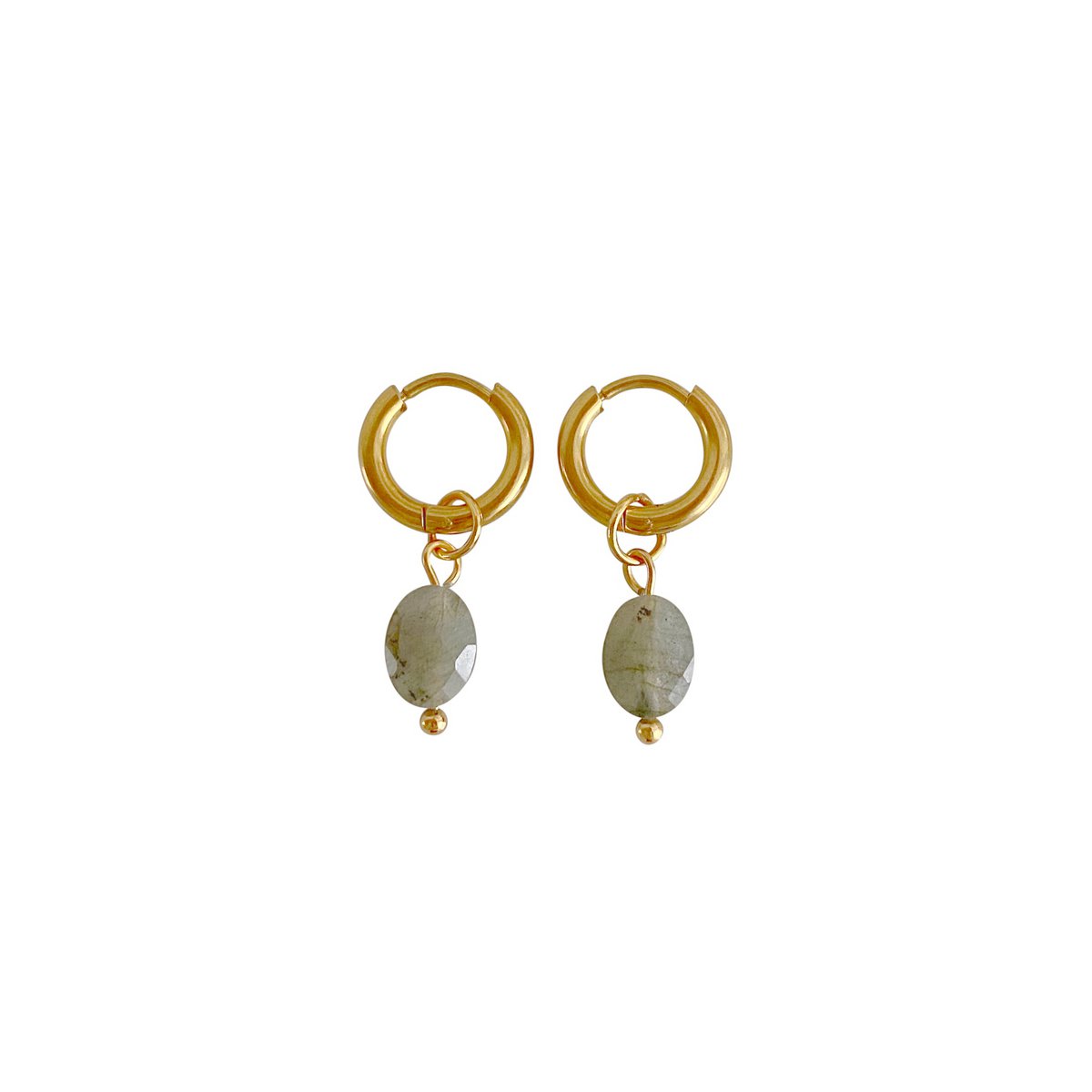Labradorit Facettierte Ohrringe – Gold