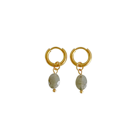 Labradorit Facettierte Ohrringe – Gold