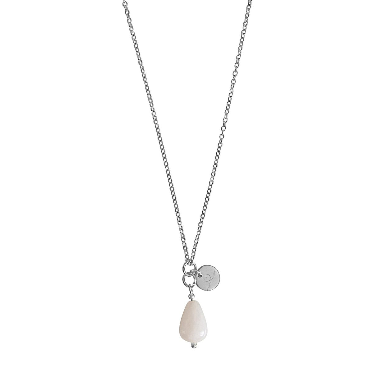 Halskette Jade & Love Charm – Silber