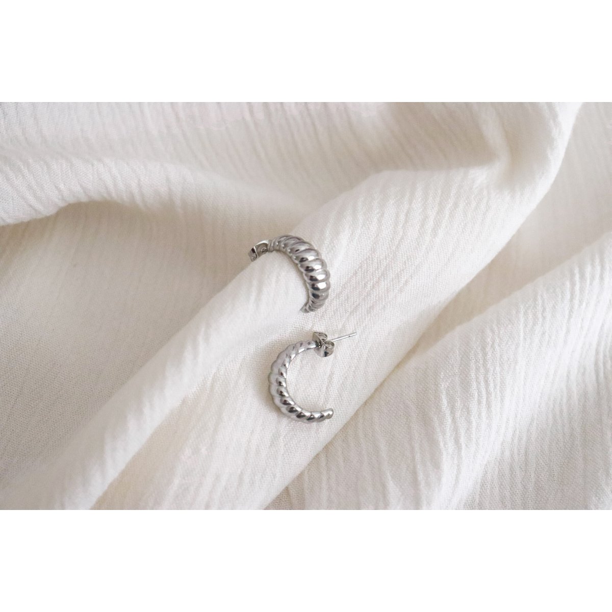 Klobige Croissant-Reifen – Silber