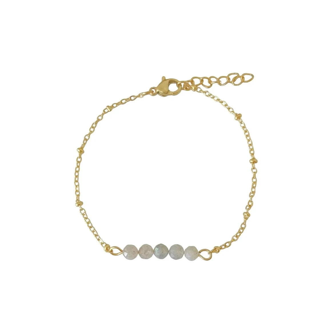 Armband Labradorit Facette - Gold