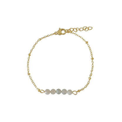 Armband Labradorit Facette - Gold