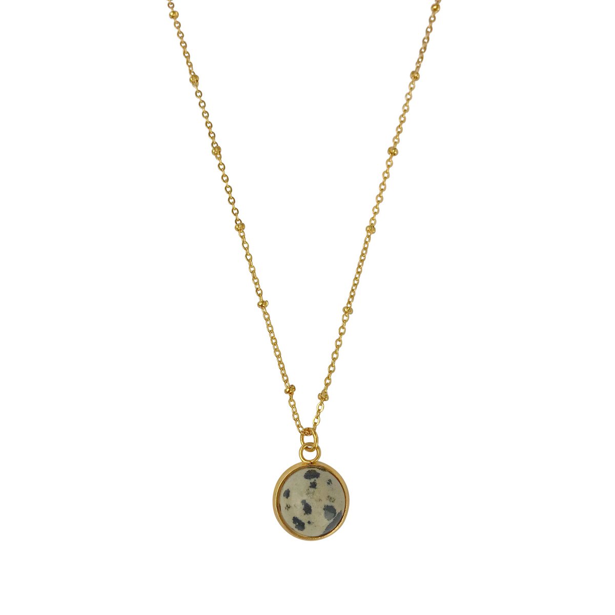 Halskette Dalmatiner Jaspis – Gold