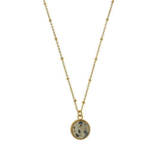 Halskette Dalmatiner Jaspis – Gold