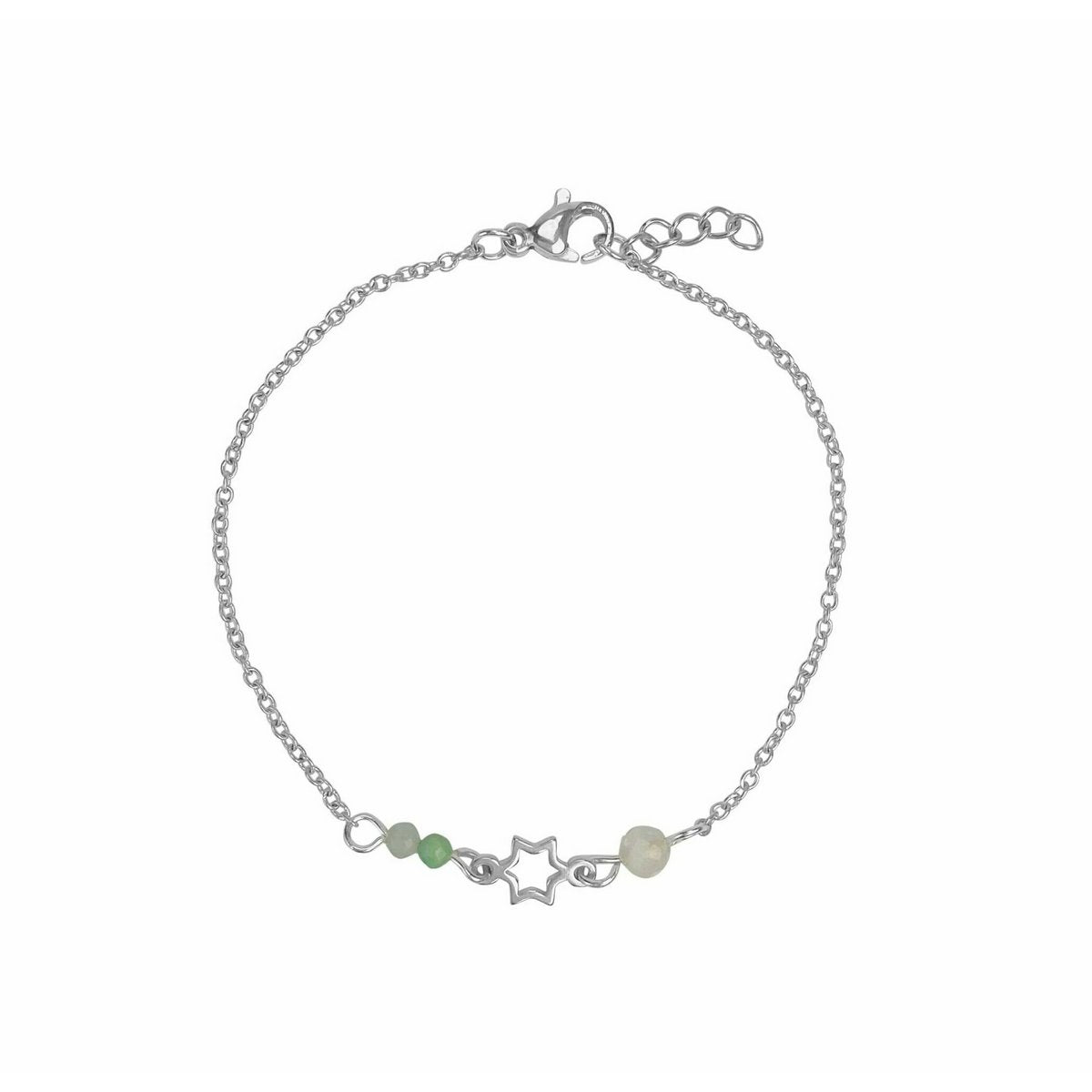 Armband Edelsteine & Stern - Silber