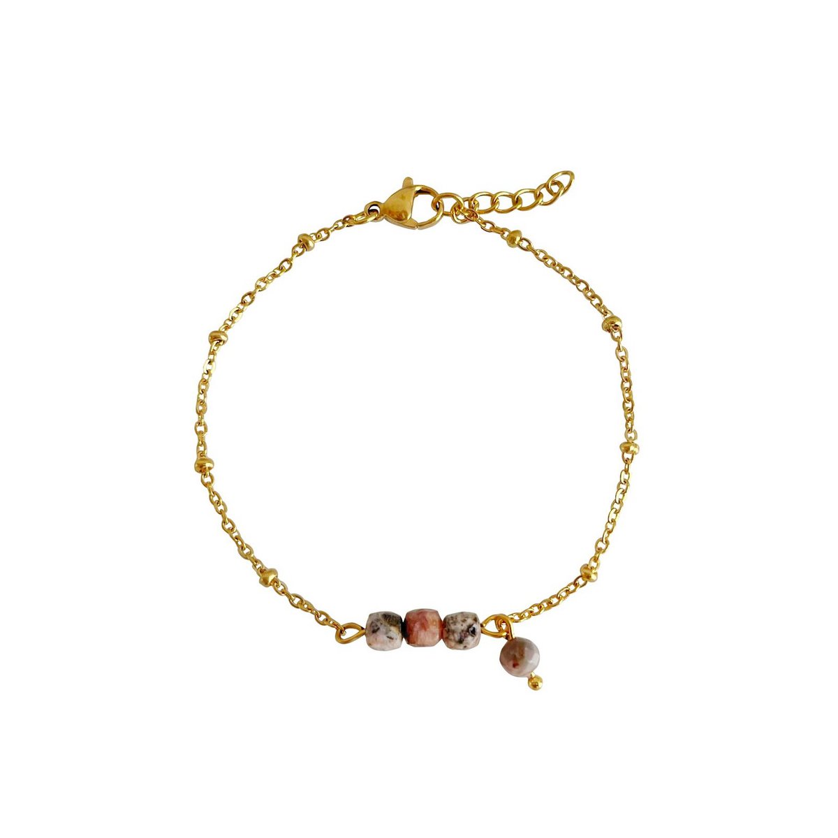 Rhodochrosit-Armband – Gold