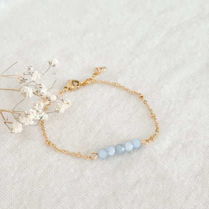 Armband Aquamarin Facette – Gold